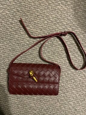 New Tiffany & Fred Purple Pebbled Leather Mini Tote Andiamo